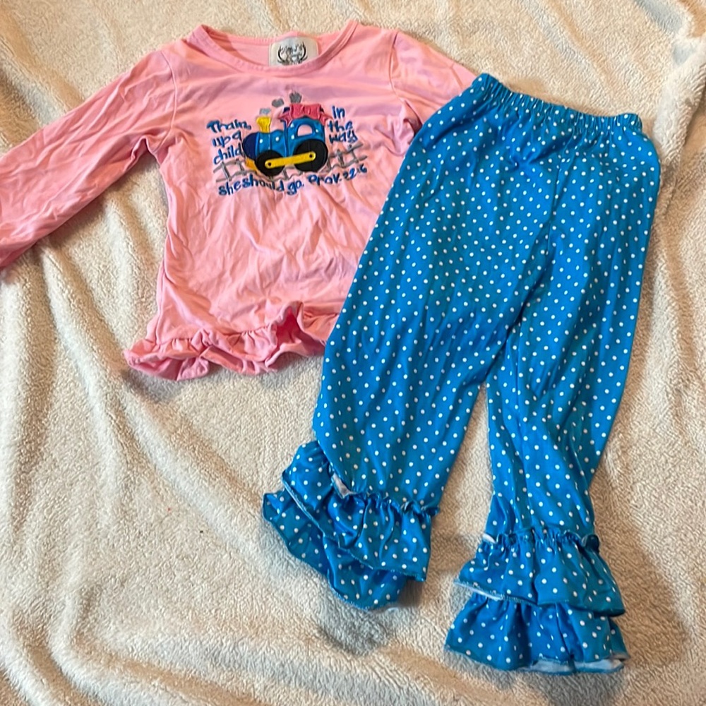Train Ruffle Girl Pant Set